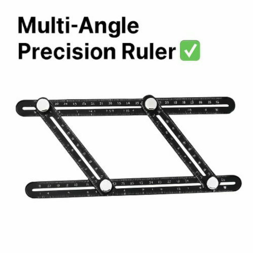 Multi-Angle Measuring Ruler Tool – Adjustable Template Gauge with Inch & CM Scales – Precision Layout for Tile, Woodworking, Carpentry & DIY Projects