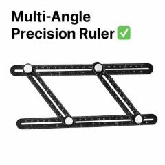 Precision Angle Measuring Tool – 4 Arm Adjustable Ruler with Locking Knobs – Easy Layout for Tiles, Bricks, Wood & DIY Home Projects