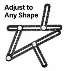 Precision Angle Measuring Tool – 4 Arm Adjustable Ruler with Locking Knobs – Easy Layout for Tiles, Bricks, Wood & DIY Home Projects