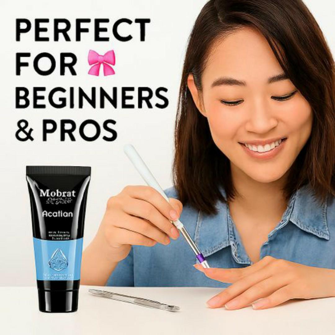 Mobray Acrylic Nail Extension Kit – Complete 6-in-1 DIY Gel Builder Set with Nail Forms, Dual Tool & Brush – Professional UV Nail Art Kit for Salon & Home Use (15ml)