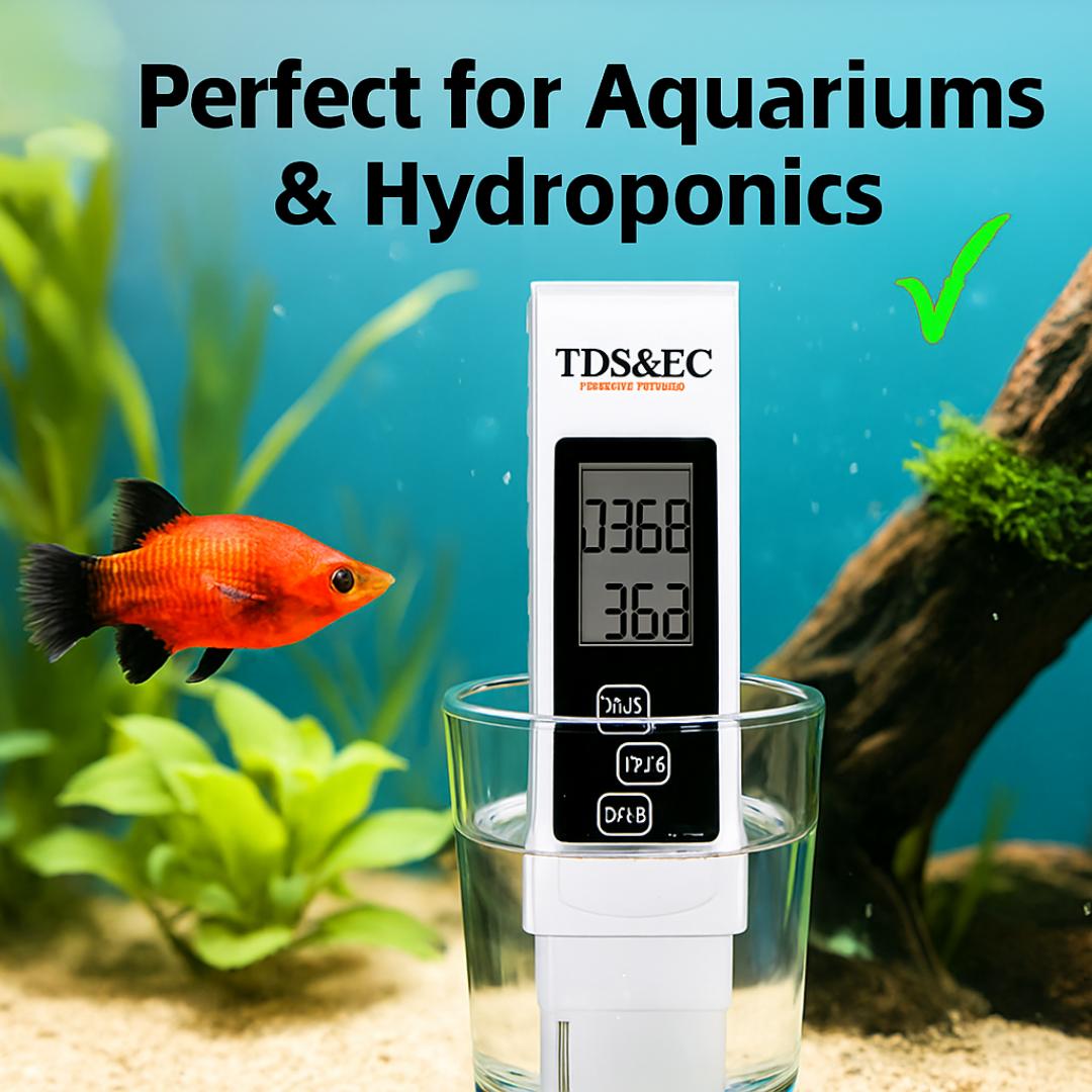 TDS & EC Meter + Digital pH Meter Pen – Accurate Water Quality Tester (0.00–14.00 pH) for Drinking Water, Aquarium, Hydroponics, Pool & Lab – Portable with Calibration Function