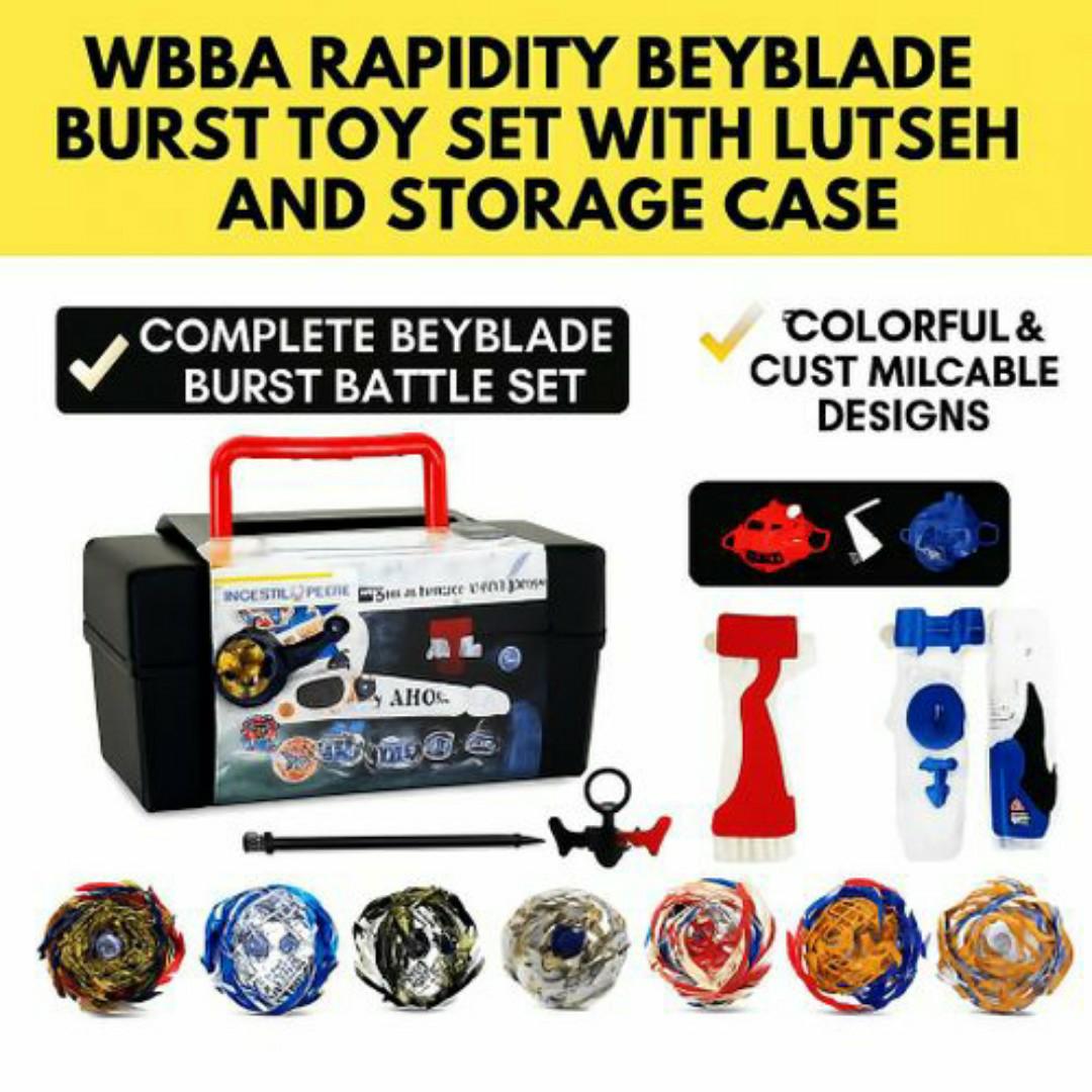 Beyblade Burst Rapidity Battle Set – 12 Metal Fusion Tops + Launchers, Carry Case & Accessories – Kids Spinning Top Game Collection