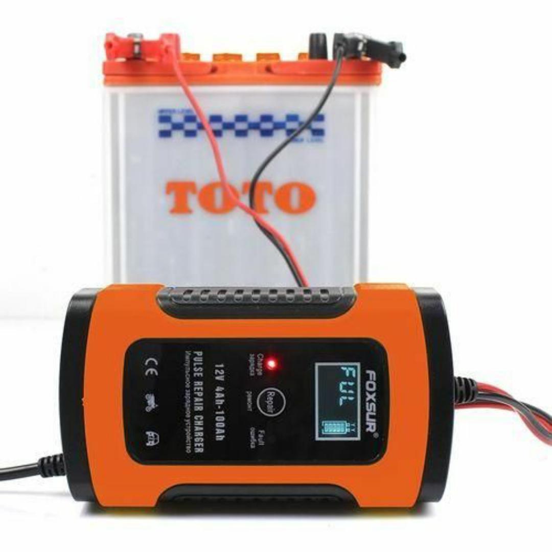 12V Smart Pulse Repair Battery Charger – Fast Charging, Auto Stop, Winter/Summer Modes - For Car, Motorcycle & Minivan