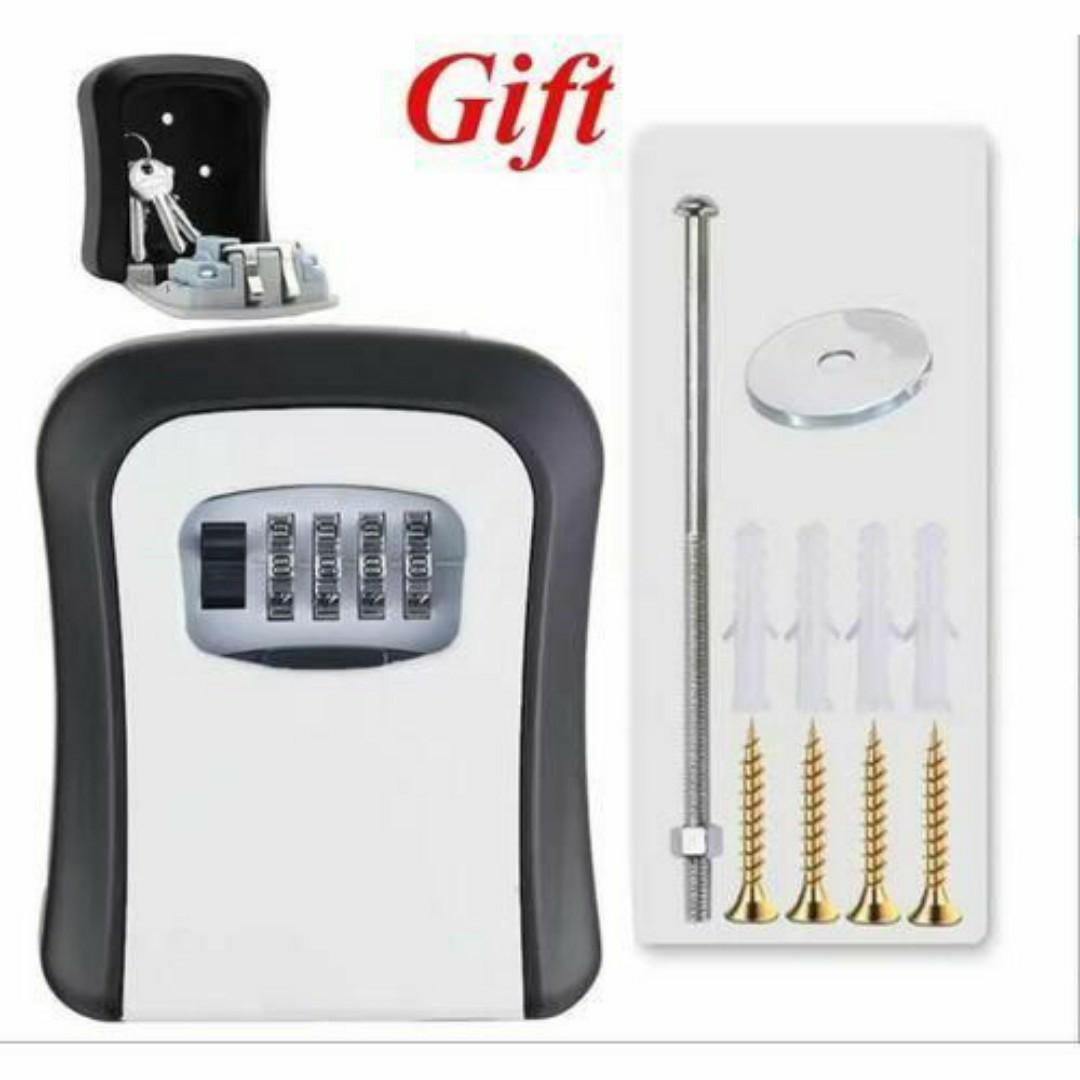 Heavy Duty Waterproof Key Lockbox - 4-Digit Combination - Rustproof Outdoor Wall Mount Safe Lock Box