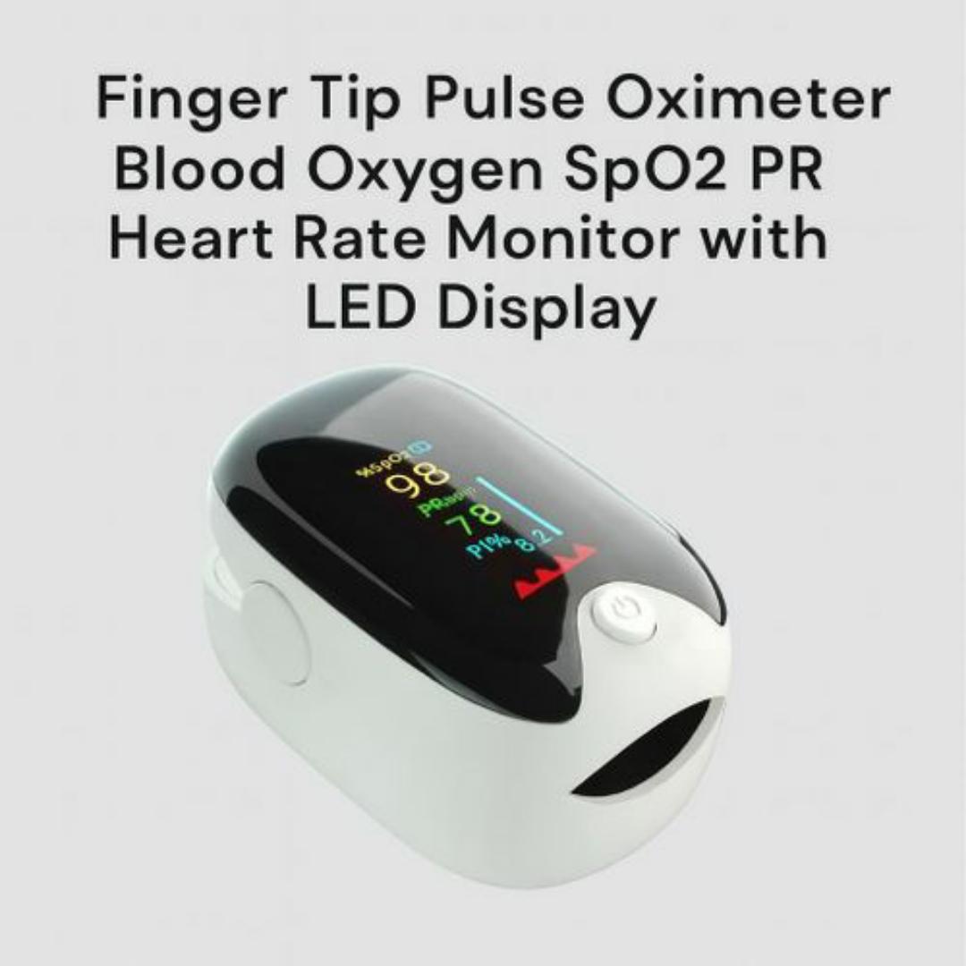 TAIFA Digital Fingertip Pulse Oximeter – Accurate SpO2, Pulse Rate & PI% Monitor – OLED Display, Portable & Easy to Use (Black & White)