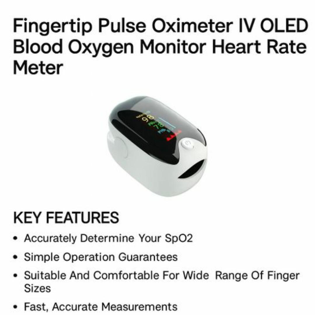 TAIFA Digital Fingertip Pulse Oximeter – Accurate SpO2, Pulse Rate & PI% Monitor – OLED Display, Portable & Easy to Use (Black & White)