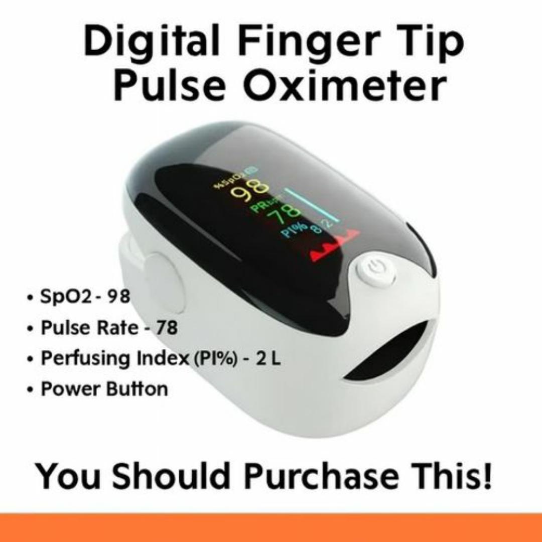 TAIFA Digital Fingertip Pulse Oximeter – Accurate SpO2, Pulse Rate & PI% Monitor – OLED Display, Portable & Easy to Use (Black & White)