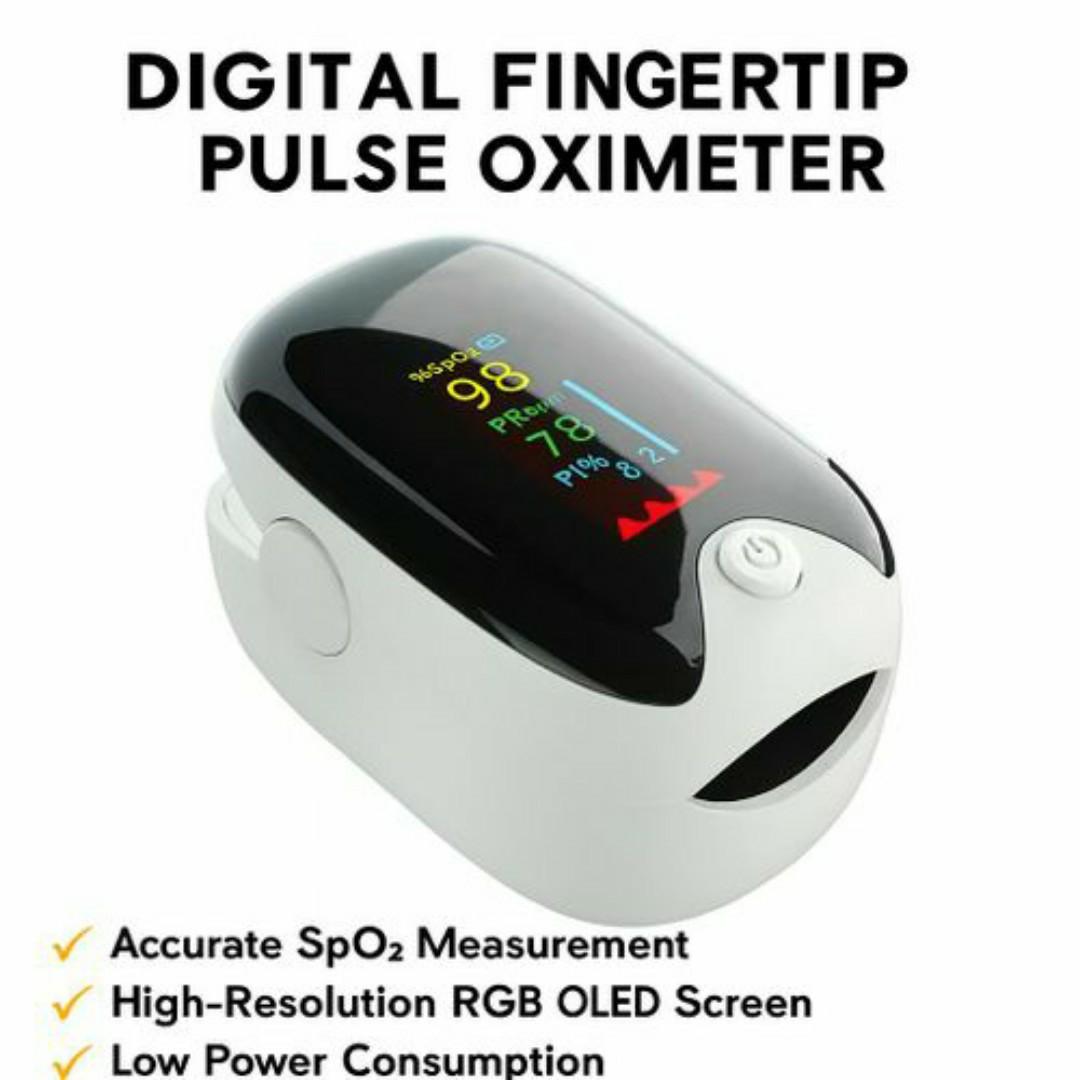 Instant Oxygen & Pulse Monitor – Digital Finger Clip Oximeter with OLED Display – Fingertip Pulse Oximeter Blodd Pressure BP Monitor- Ideal for Home & Travel