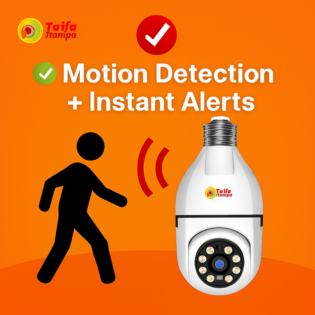 1080P BULB CCTV SECURITY SURVEILLANCE WIRELESS WIFI CAMERA WITH MOTION DETECTION, 360° PTZ AI POWERED HUMANOID TRACKING - 1 / 2 CAMERAS