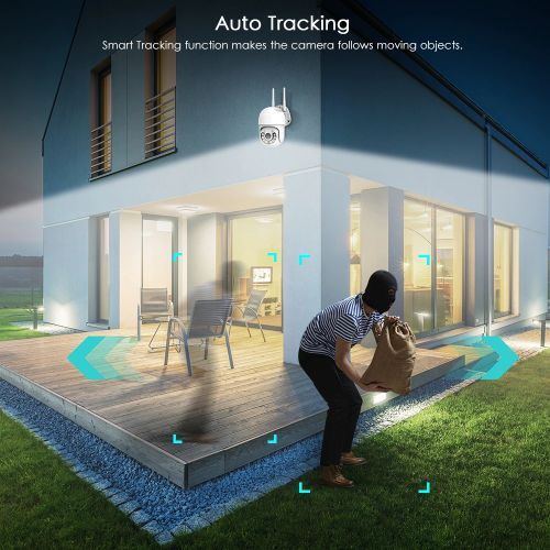 AI-Powered 360° PTZ SMART CCTV Security Surveillance Camera – Night Vision, Two-Way Audio & Smart Alerts Waterproof Cameras 1080P HD