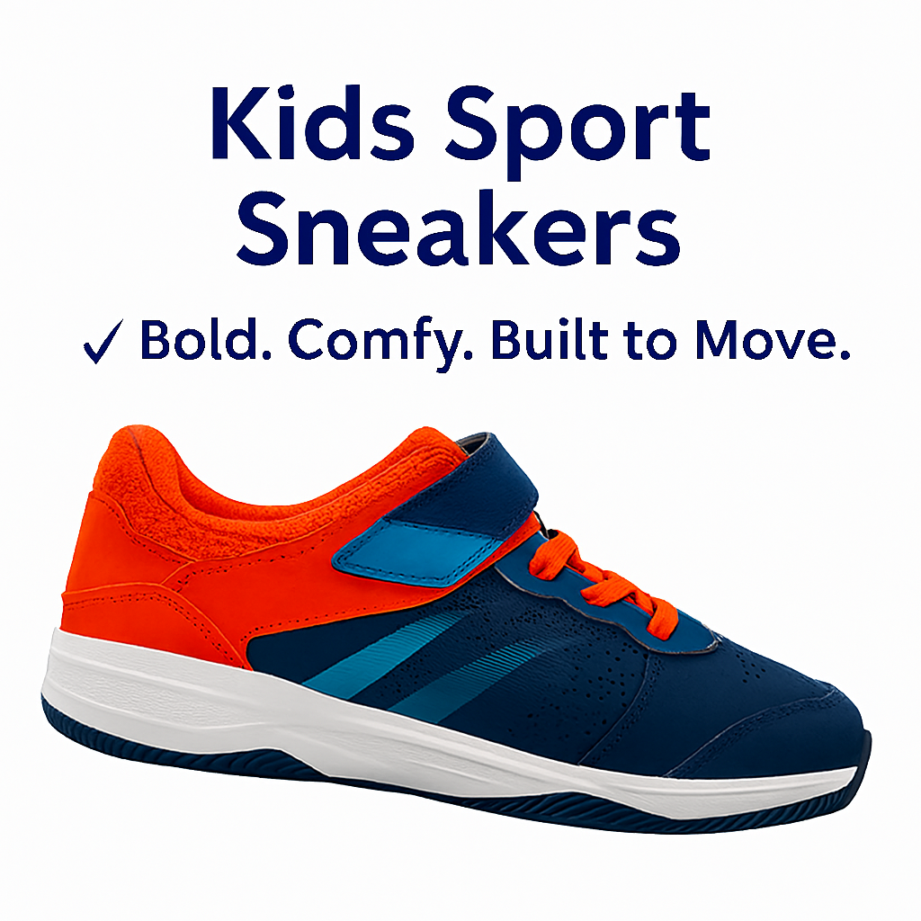 PROFESSIONAL KUIKMA PS100 Kids Football Trainers Sports Shoes – Non Slip Sole, Velcro Strap, ELITE X LEGEND ATHLETIC SHOE - For Soccer Training, Running, Sports & Athletes EU SIZE 36