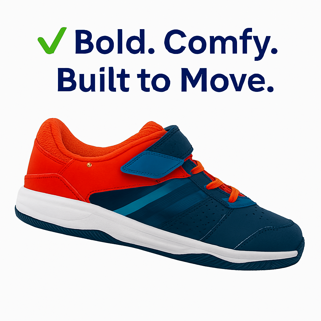 PROFESSIONAL KUIKMA PS100 Kids Football Trainers Sports Shoes – Non Slip Sole, Velcro Strap, ELITE X LEGEND ATHLETIC SHOE - For Soccer Training, Running, Sports & Athletes EU SIZE 36