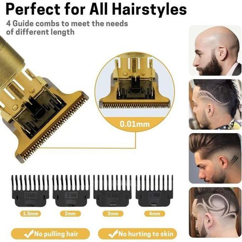 Precision Hair Clipper Set with USB Rechargeable Trimmer, 4 Guide Combs & Cleaning Brush – Precision Cutting for Men