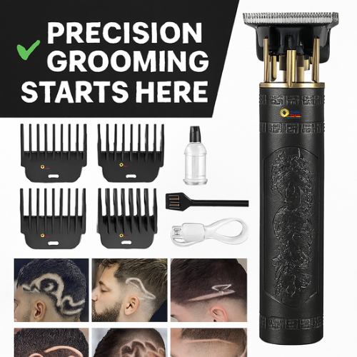 Precision Beard & Hair Trimmer Clipper for Men – Rechargeable Electric Shaving Machine, 4 Combs, Artistic Grooming Tool