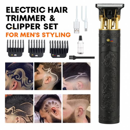 Precision Beard & Hair Trimmer Clipper for Men – Rechargeable Electric Shaving Machine, 4 Combs, Artistic Grooming Tool