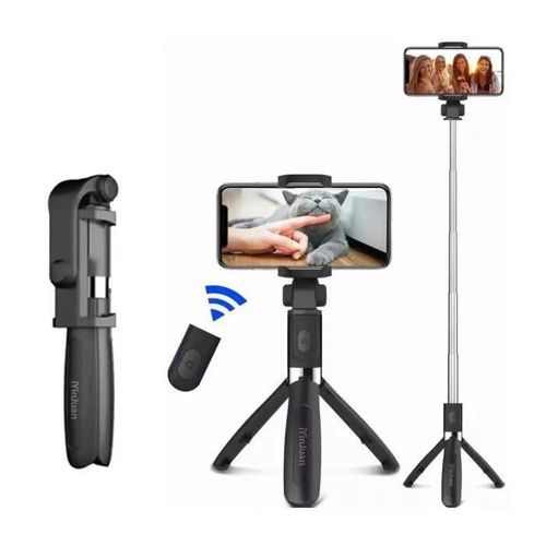 Content Creator’s Dream: Selfie Stick / Tripod Stand + LED Light + Bluetooth Remote – All-in-One Mobile Studio - 360° Rotating Phone Holder