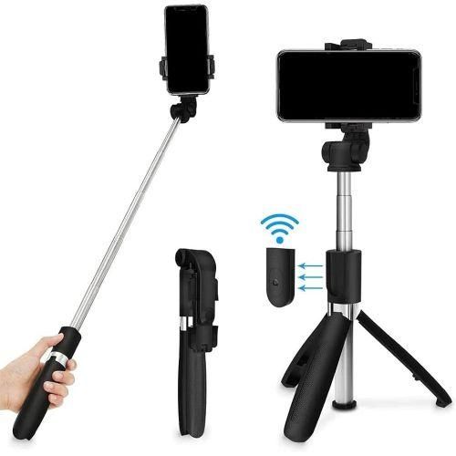 Content Creator’s Dream: Selfie Stick / Tripod Stand + LED Light + Bluetooth Remote – All-in-One Mobile Studio - 360° Rotating Phone Holder