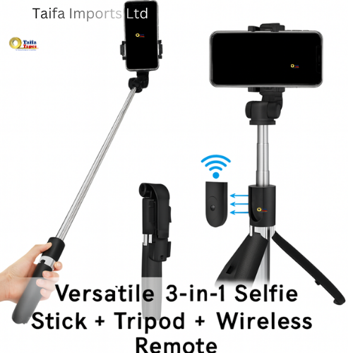 Content Creator’s Dream: Selfie Stick / Tripod Stand + LED Light + Bluetooth Remote – All-in-One Mobile Studio - 360° Rotating Phone Holder