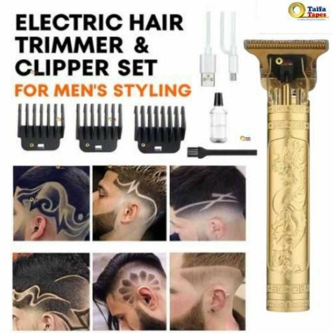 USB Cordless Hair Clipper Trimmer Beard Electric Professional Haircut Dragon Monster Rechargeable Vintage Metal Shaving Machine clippers Wireless Barber cutting Kinyozi