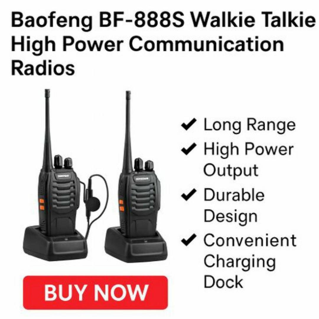 Baofeng 2-Pack Long-Range 5KM Walkie Talkies with Earpieces & Charging Docks – BF 888s & Retevis - 2 Channel Kit for Security, Events, Outdoor Use