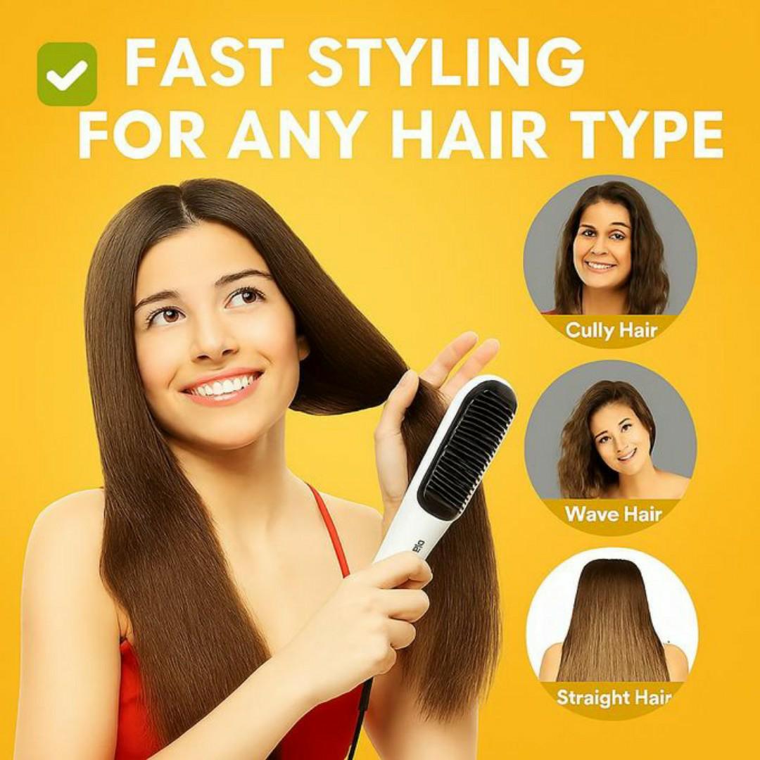 All-in-One Hair Dryer & Styler Straightener | Volumizing Hot Air Brush Comb with Ionic Technology