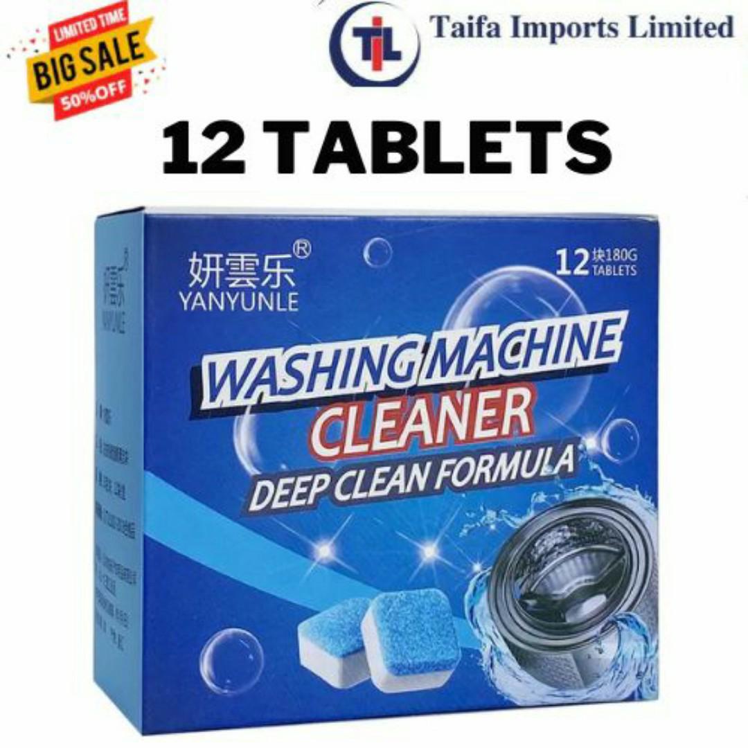 YANYUNLE Washing Machine Cleaner – 12 Cleaning Tablets (1 Boxes) ✅ Deep Clean Effervescent Formula ✅
