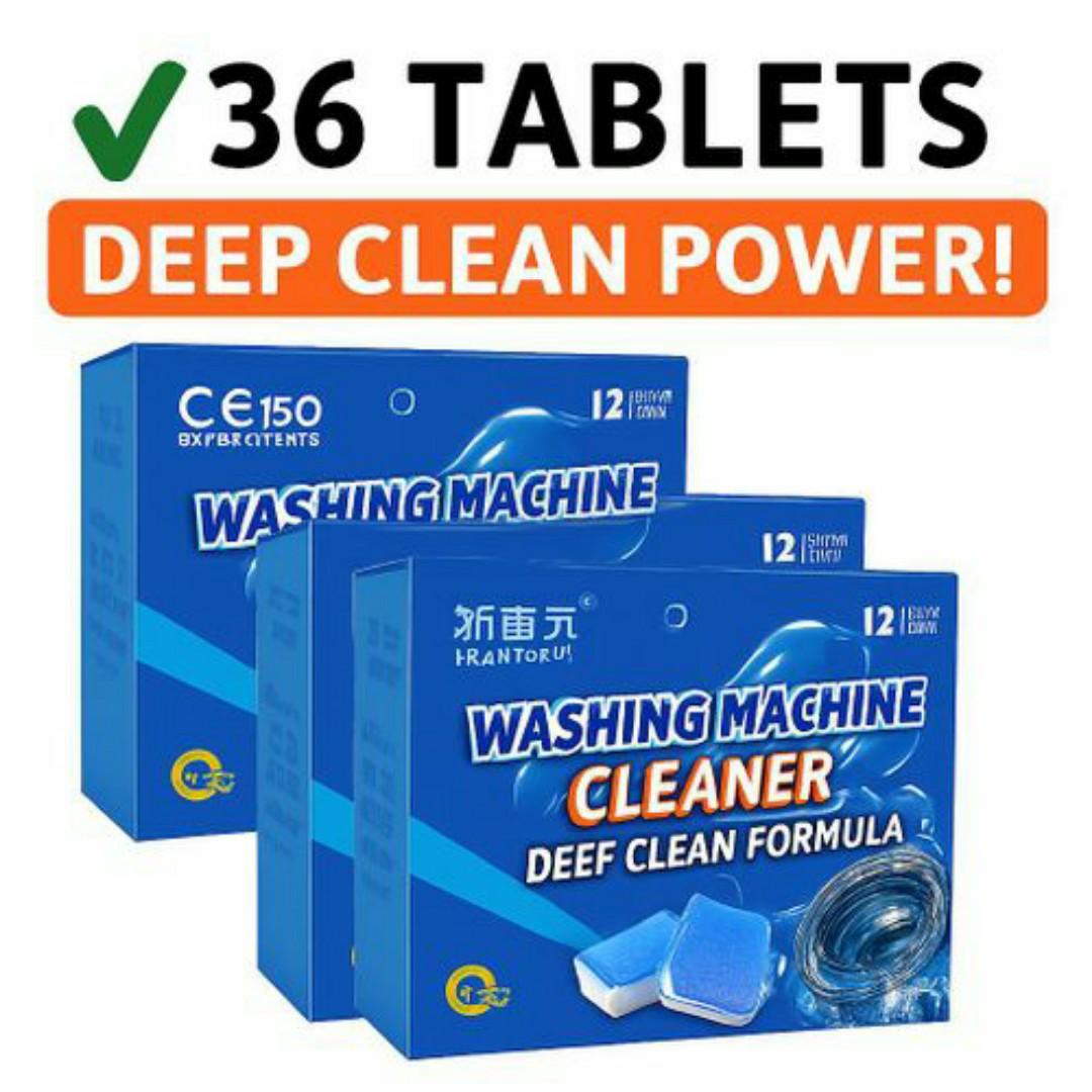 YANYUNLE Washing Machine Cleaner – 24/36 Cleaning Tablets (2/3 Boxes) ✅ Deep Clean EFFERVESCENT Formula ✅