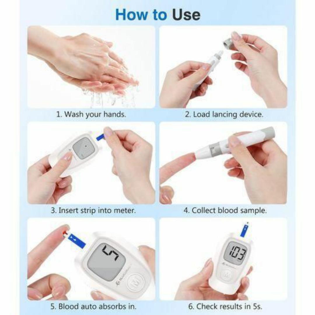 Blood Glucose Monitoring Kit – Accurate, Fast Results + 50 Test Strips + 50 Lancent & Lancing Device