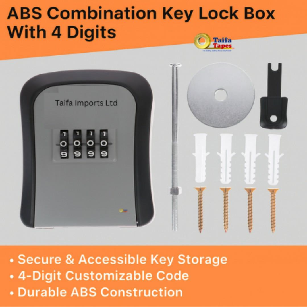 Heavy Duty Waterproof Key Lockbox - 4-Digit Combination - Rustproof Outdoor Wall Mount Safe Lock Box Multi Purpose Piggy Bank Locks