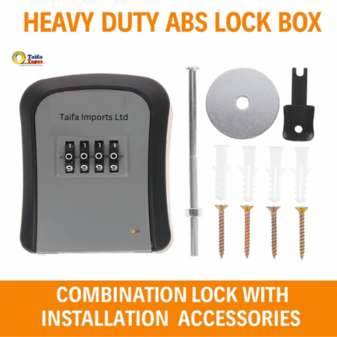 Heavy Duty Waterproof Key Lockbox - 4-Digit Combination - Rustproof Outdoor Wall Mount Safe Lock Box Multi Purpose Piggy Bank Locks