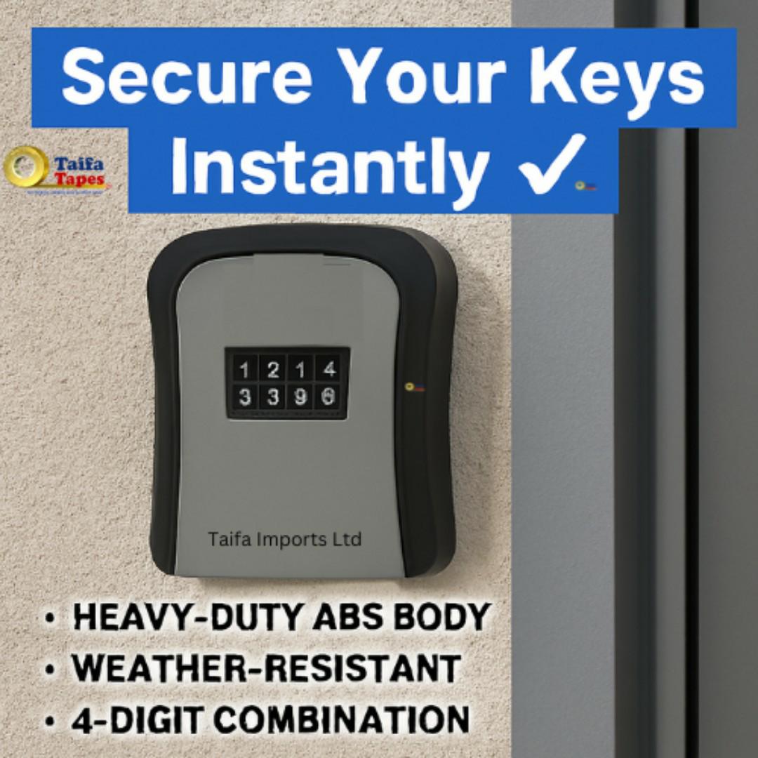 Heavy Duty Waterproof Key Lockbox - 4-Digit Combination - Rustproof Outdoor Wall Mount Safe Lock Box Multi Purpose Piggy Bank Locks