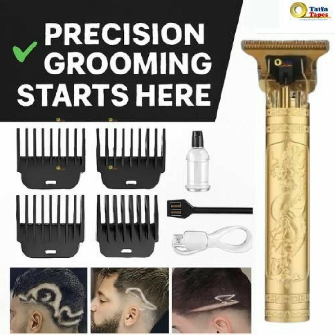 Professional Beard Trimmer & Hair Clipper - Cordless Gold Grooming Tool for Men - Sharp Lines, Clean Fades, Artistic Haircut
