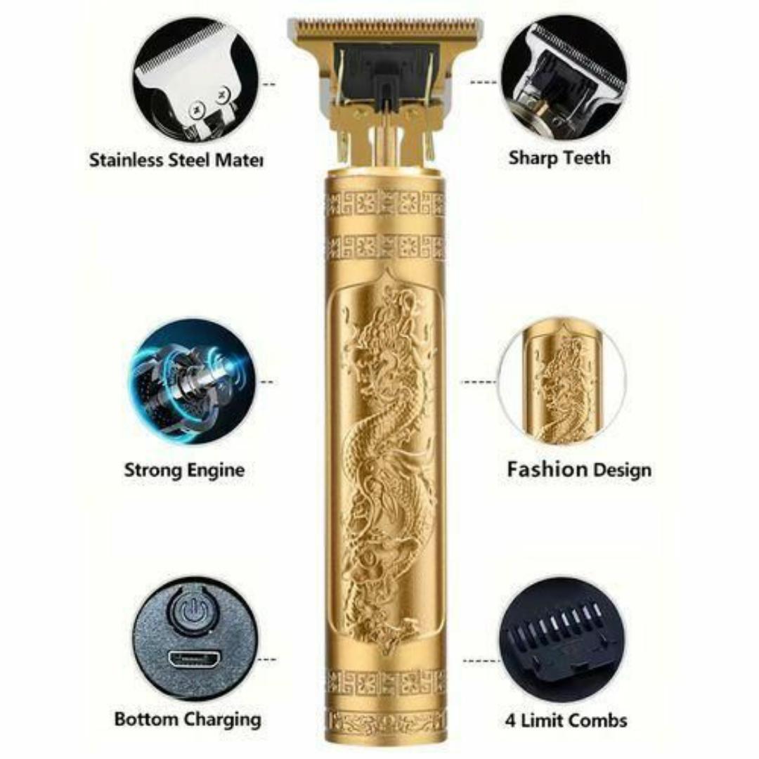 Professional Beard Trimmer & Hair Clipper - Cordless Gold Grooming Tool for Men - Sharp Lines, Clean Fades, Artistic Haircut