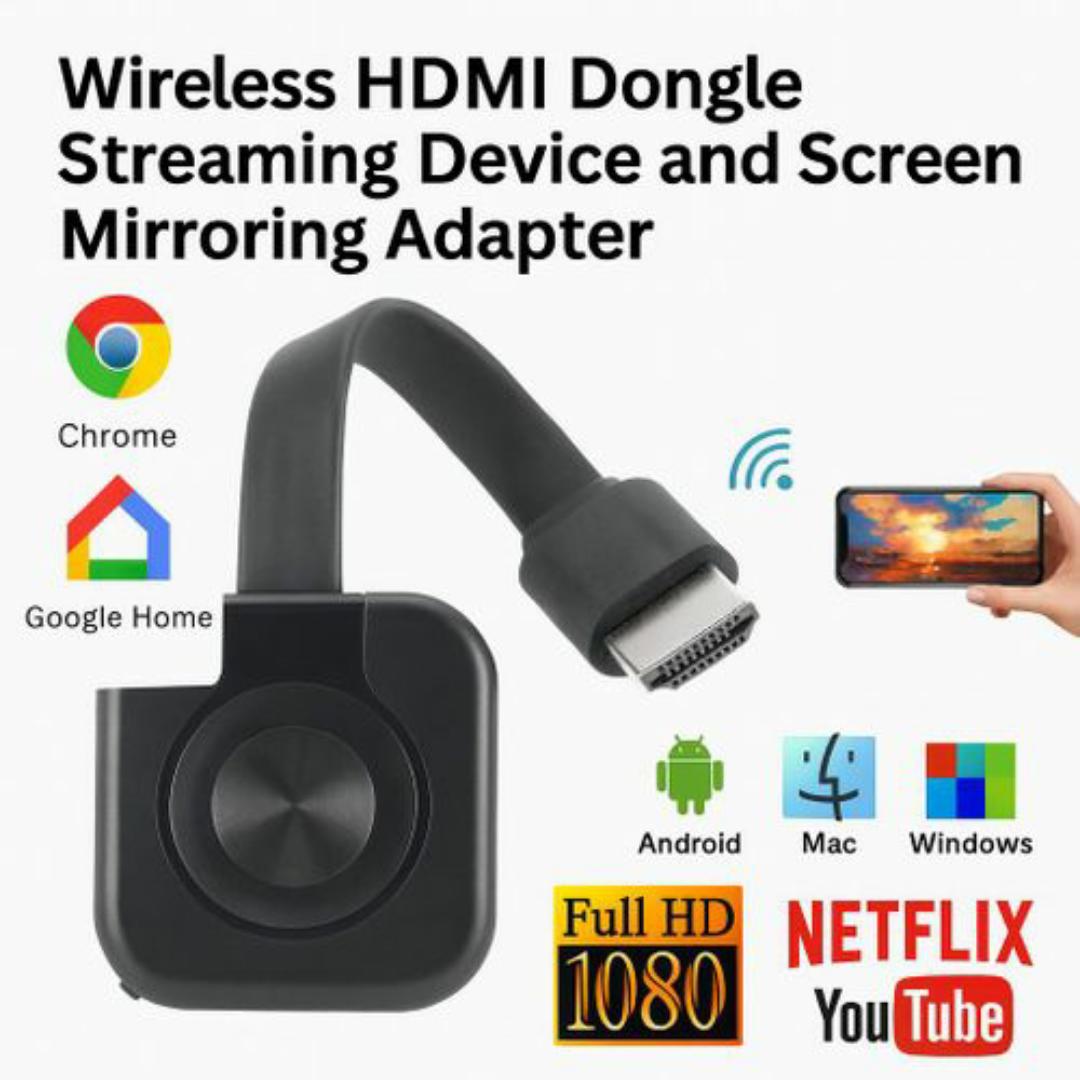 Anycast 1080P HDMI Plug & Play WiFi Secreen Mirror Display Miracast TV Stick For Smartphones, Tablets & Laptops Casting to TV & Projectors