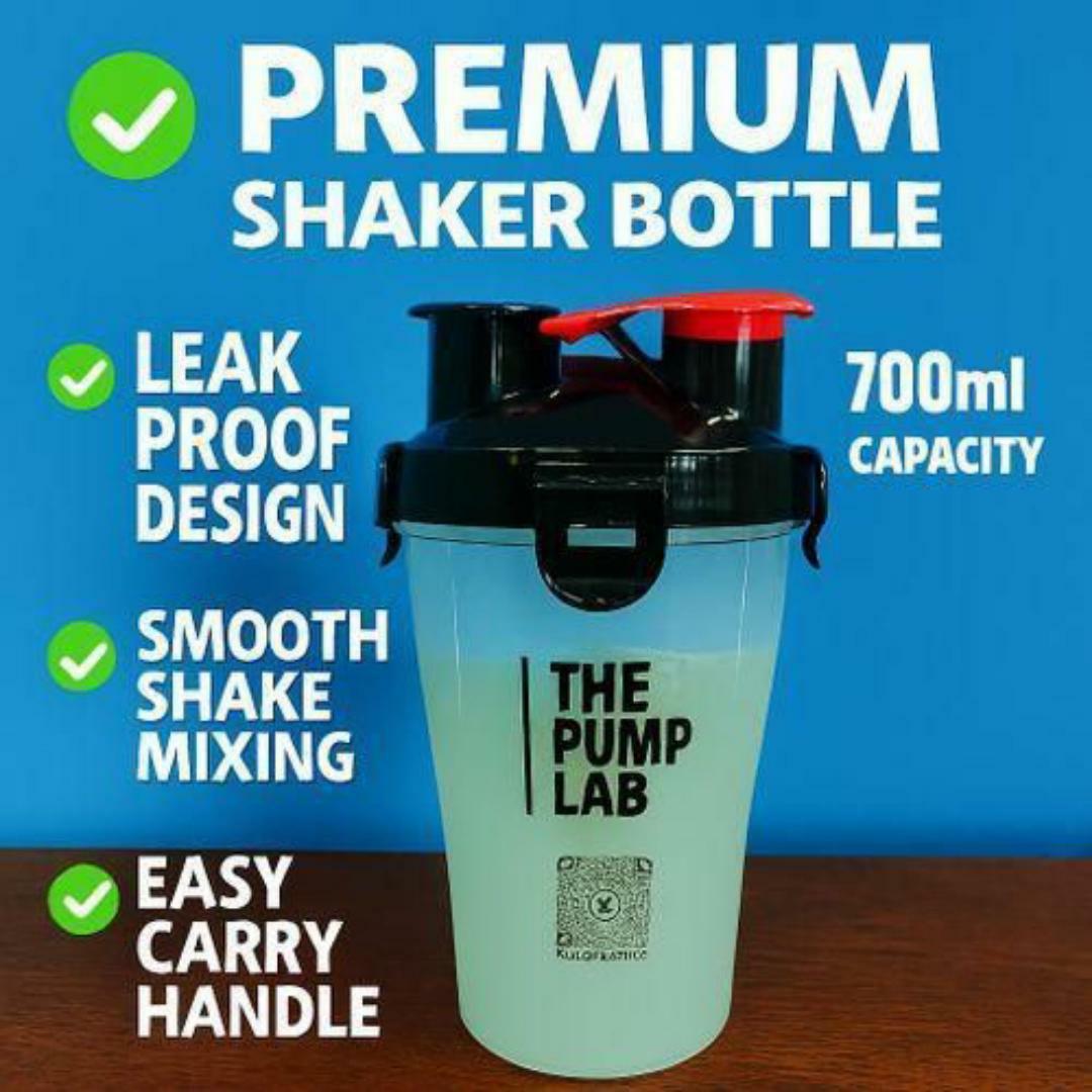 THE PUMP LAB Premium Shaker Bottle - 700ml Leak Proof Protein Shake Mixer with Flip Cap & Carry Handle – Gym & Fitness Water Bottle