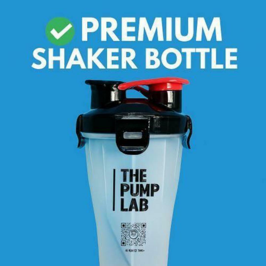 THE PUMP LAB Premium Shaker Bottle - 700ml Leak Proof Protein Shake Mixer with Flip Cap & Carry Handle – Gym & Fitness Water Bottle