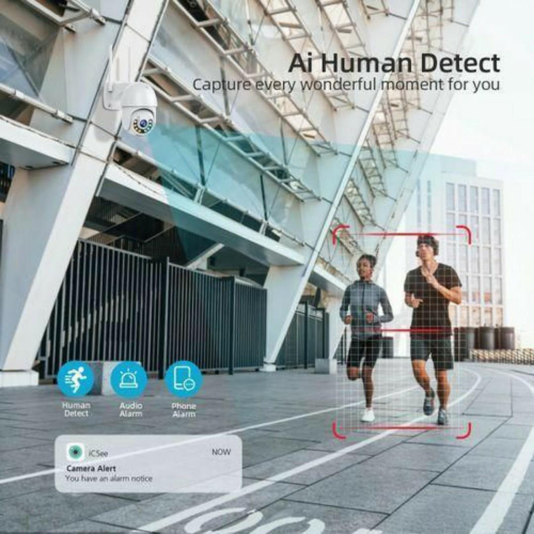 4K ICSEE AI Smart CCTV Camera – ✅ 360 PTZ, Night Vision, Human Detect, Waterproof, Wireless WiFi Security Cameras HD, Smartphones App - Home & Office Surveillance Cameras AI Powered Humanoid Tracking