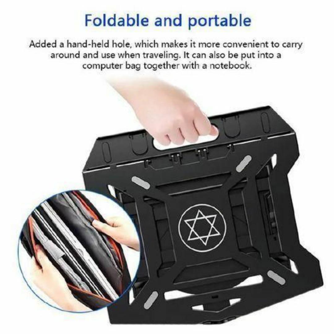 2 in 1 Phone & Laptop Stand - Rotating, 8 Adjustable Height Levels, Anti-Slip & Ventilated Design for Cooling & Comfort