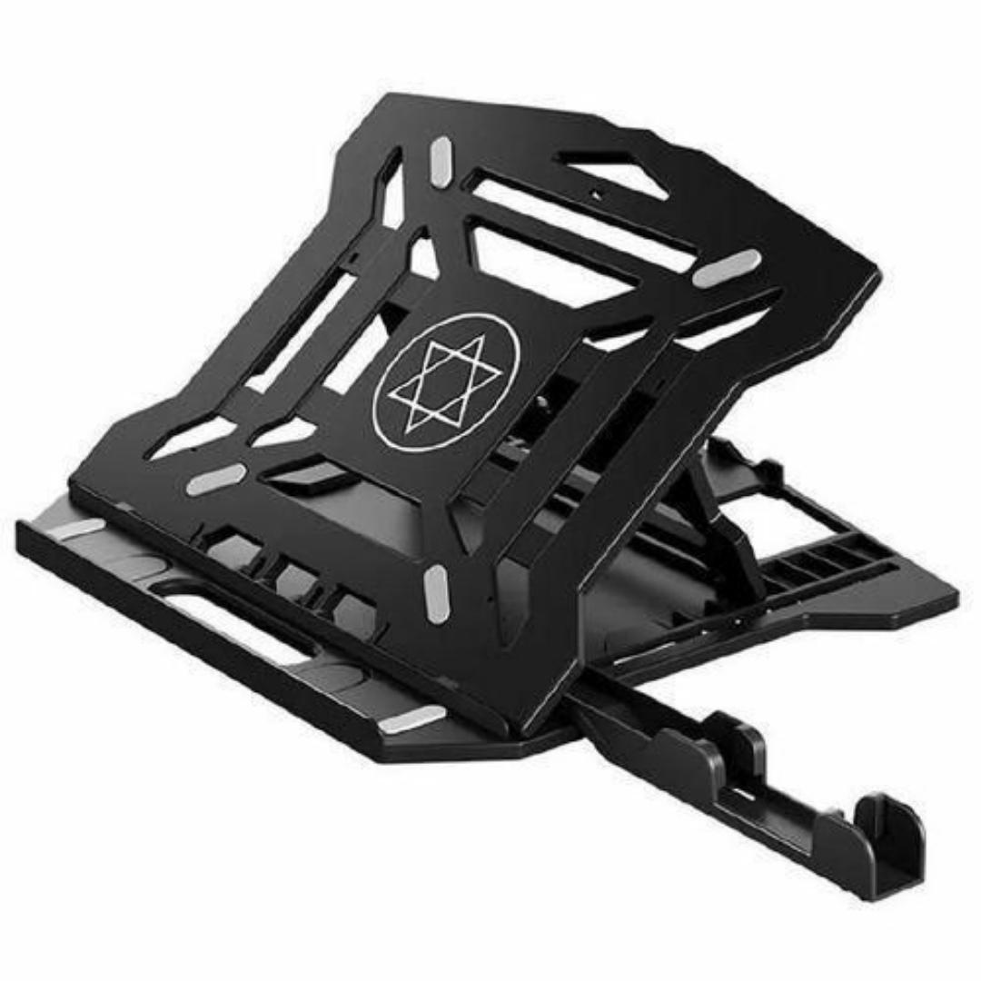 2 in 1 Phone & Laptop Stand - Rotating, 8 Adjustable Height Levels, Anti-Slip & Ventilated Design for Cooling & Comfort