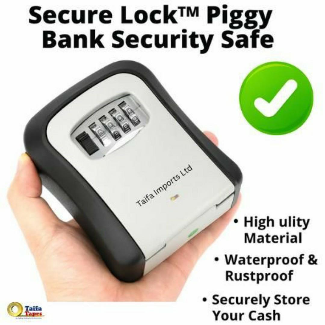 Secure Piggy Bank with 4-Digit Lock Box – Waterproof, Durable & Tamper-Proof Savings / Key Safe Lock Box