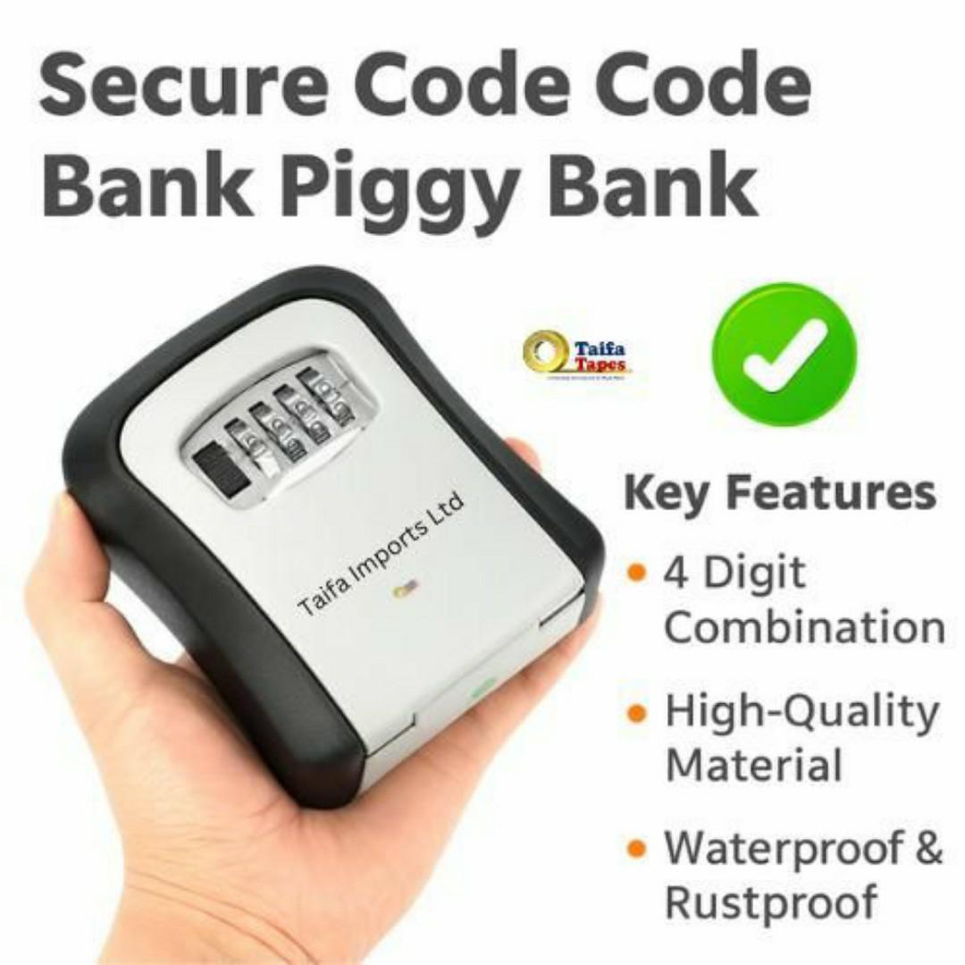 Secure Piggy Bank with 4-Digit Lock Box – Waterproof, Durable & Tamper-Proof Savings / Key Safe Lock Box