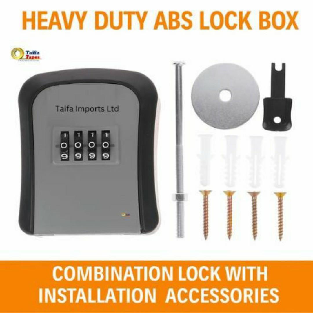 Anti-Theft Key Lock Box - 4 Digit Security Password Combination - Rustproof Outdoor Wall Mount Safe Lockbox