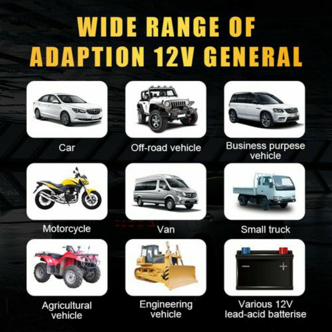 12V Smart Car / Motorcycle Battery Charger with LED Power Display – Multiple Protection, Fast & Safe Charging