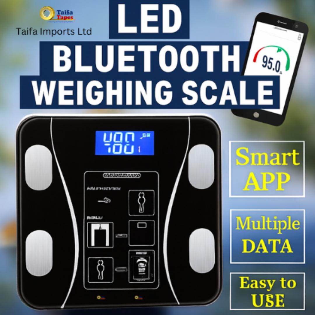 Okok BMI SMART DIGITAL WEIGHING SCALE MACHINE INTELLIGENT BODY FAT SCALE WITH FITNESS TRACKER MONITOR - 18 Health Metrics, App Synced, Temperature Monitor