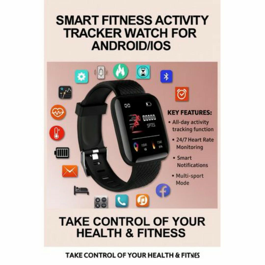 SMART WATCH BLOOD PRESSURE MONITOR HEART RATE MONITOR - USB RECHARGEABLE