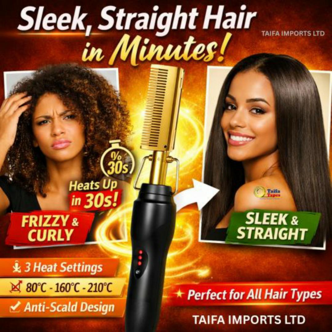 IONIC HAIR DRYER HAIR STRAIGHTENER HOT AIR COMB BRUSH & VOLUMIZER - Effortless Hair Styling in Minutes