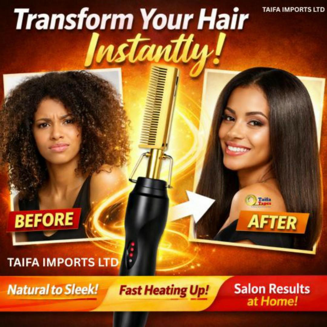 IONIC HAIR DRYER HAIR STRAIGHTENER HOT AIR COMB BRUSH & VOLUMIZER - Effortless Hair Styling in Minutes