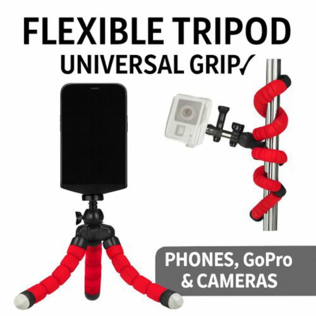 Universal Octopus Tripod for Smartphones & Action Cameras – Adjustable, Lightweight, Travel-Friendly Selfie Stick