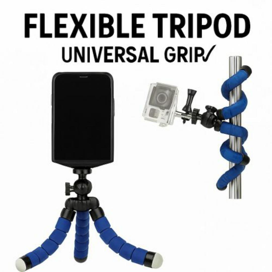 Universal Octopus Tripod for Smartphones & Action Cameras – Adjustable, Lightweight, Travel-Friendly Selfie Stick