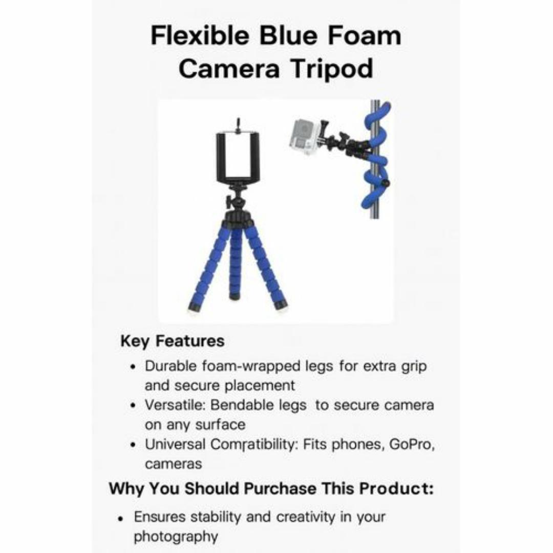 Universal Octopus Tripod for Smartphones & Action Cameras – Adjustable, Lightweight, Travel-Friendly Selfie Stick